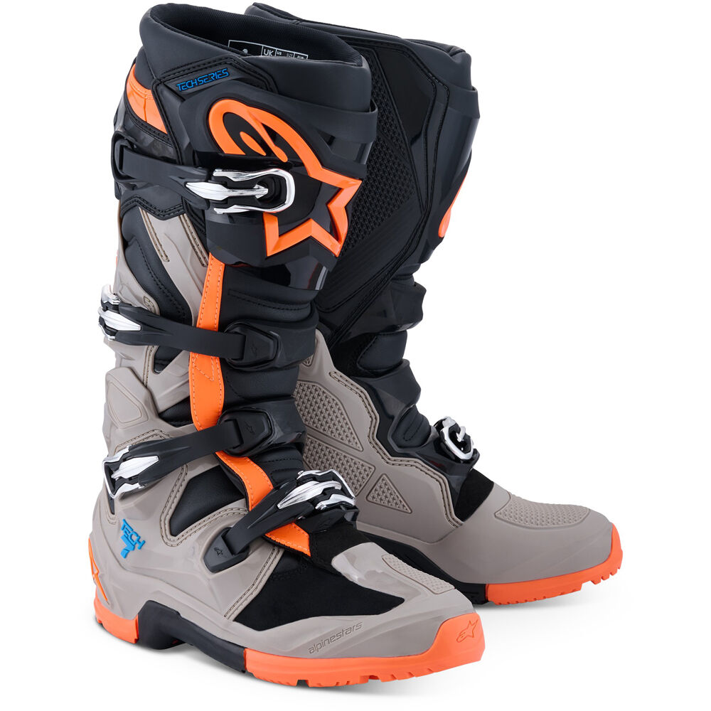 Alpinestars 2026 Tech 7 Enduro Black/Warm Grey/Flo Orange Boots at