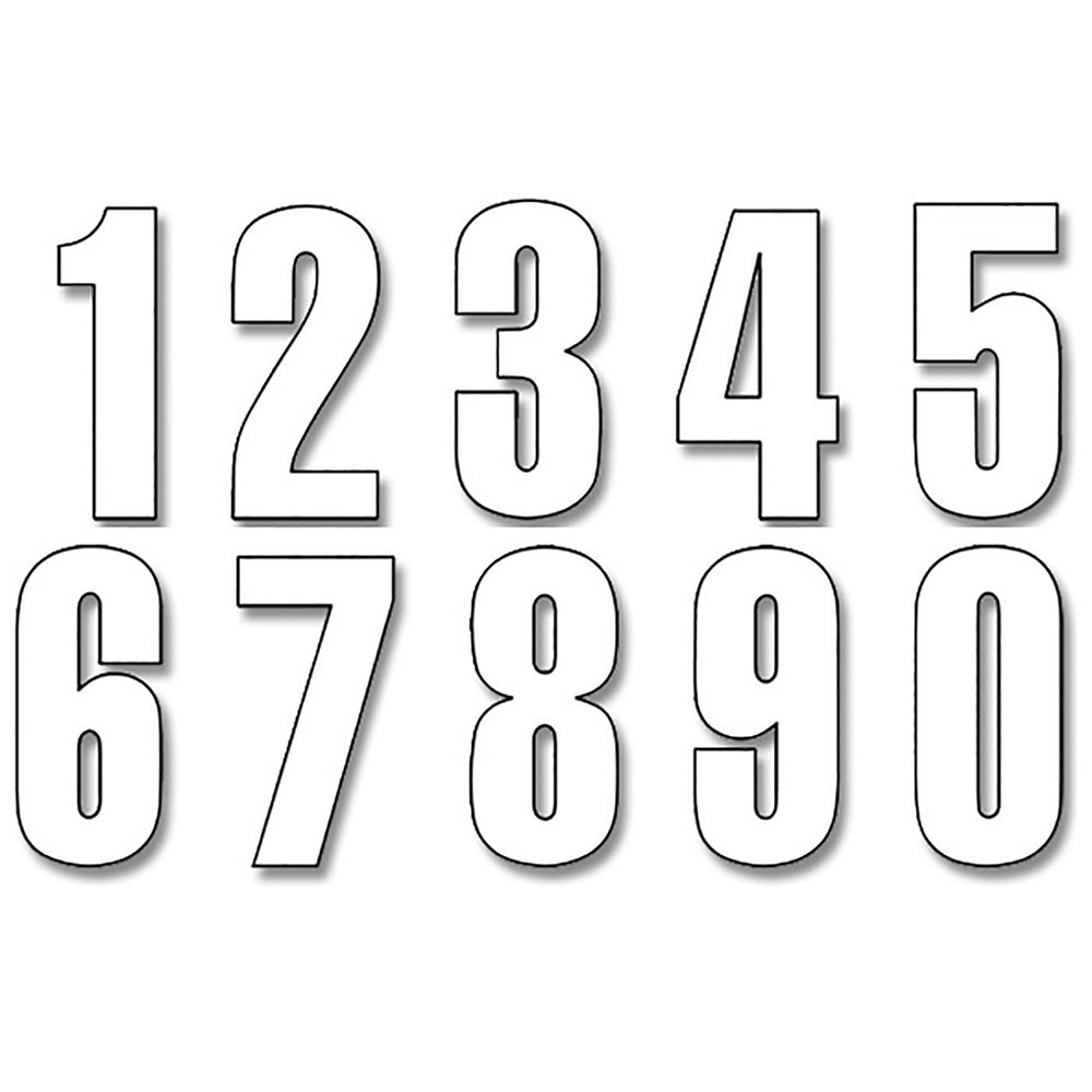 Blackbird Racing Three Series 13x7cm White 3pk Race Numbers at MXstore
