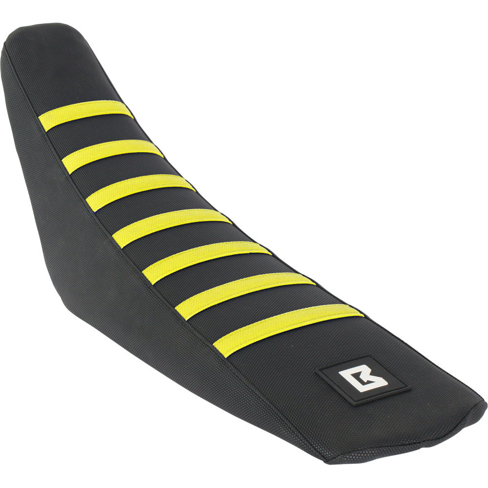 Gripper Seat Cover For 2008–2017 Suzuki RMZ 450 – Yellow/Black With #42 Logo