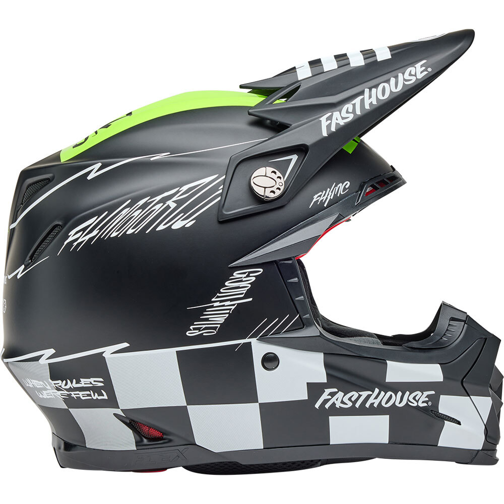 Bell 2025 Moto-9S Flex Fasthouse Smoke Bomb Black/Hi-Viz Helmet at MXstore