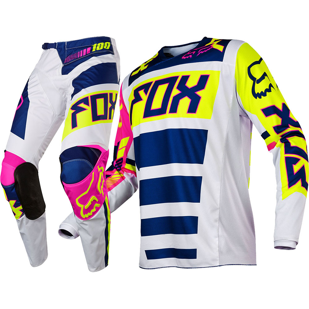 Fox 2017 Kids Mx NEW 180 Falcon Navy White FLO Yellow Youth Motocross