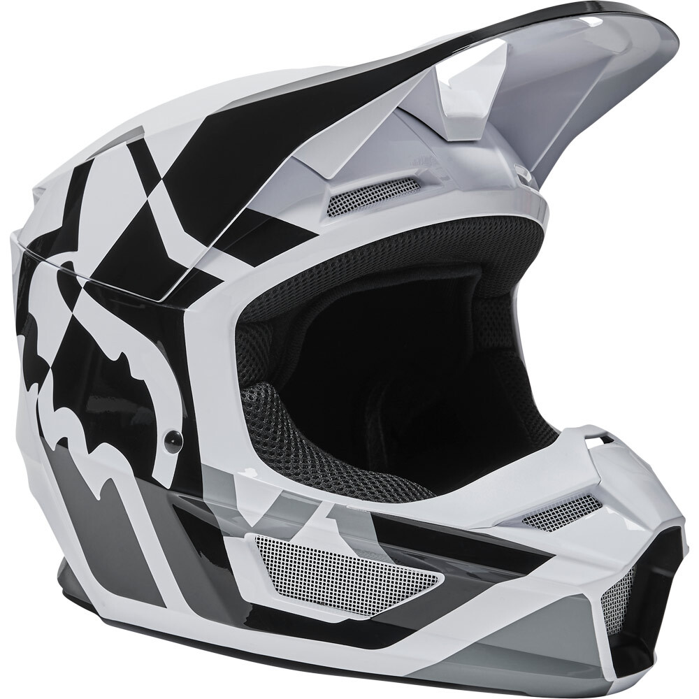 Fox 2022 V1 Lux Black/White MIPS Helmet 