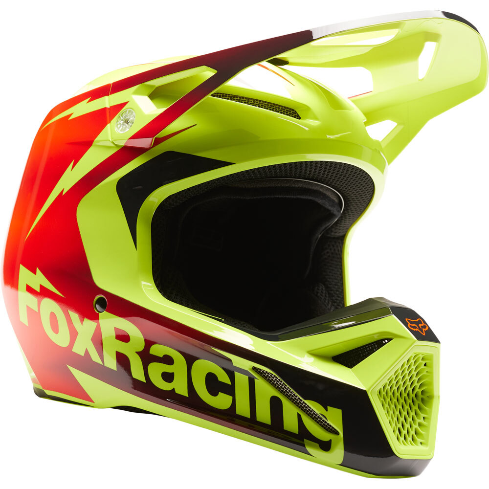 Fox 2023 V1 Statk Red Yellow Helmet at MXstore