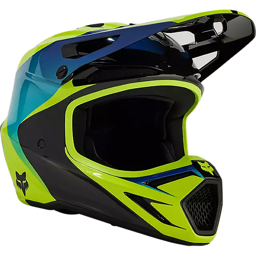 Fox 2024 V3 Streak Black Yellow Kids Helmet at MXstore