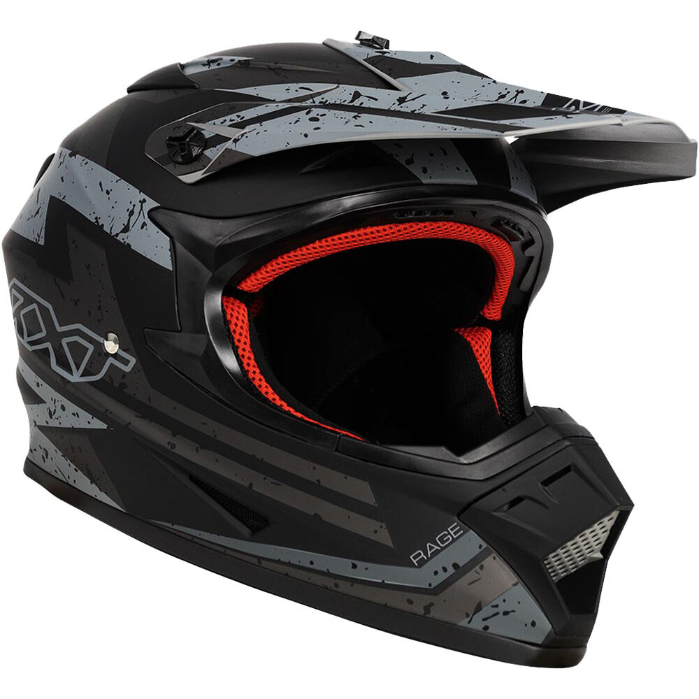 RXT A727 Sector Rage Matte Black/Grey Helmet at MXstore