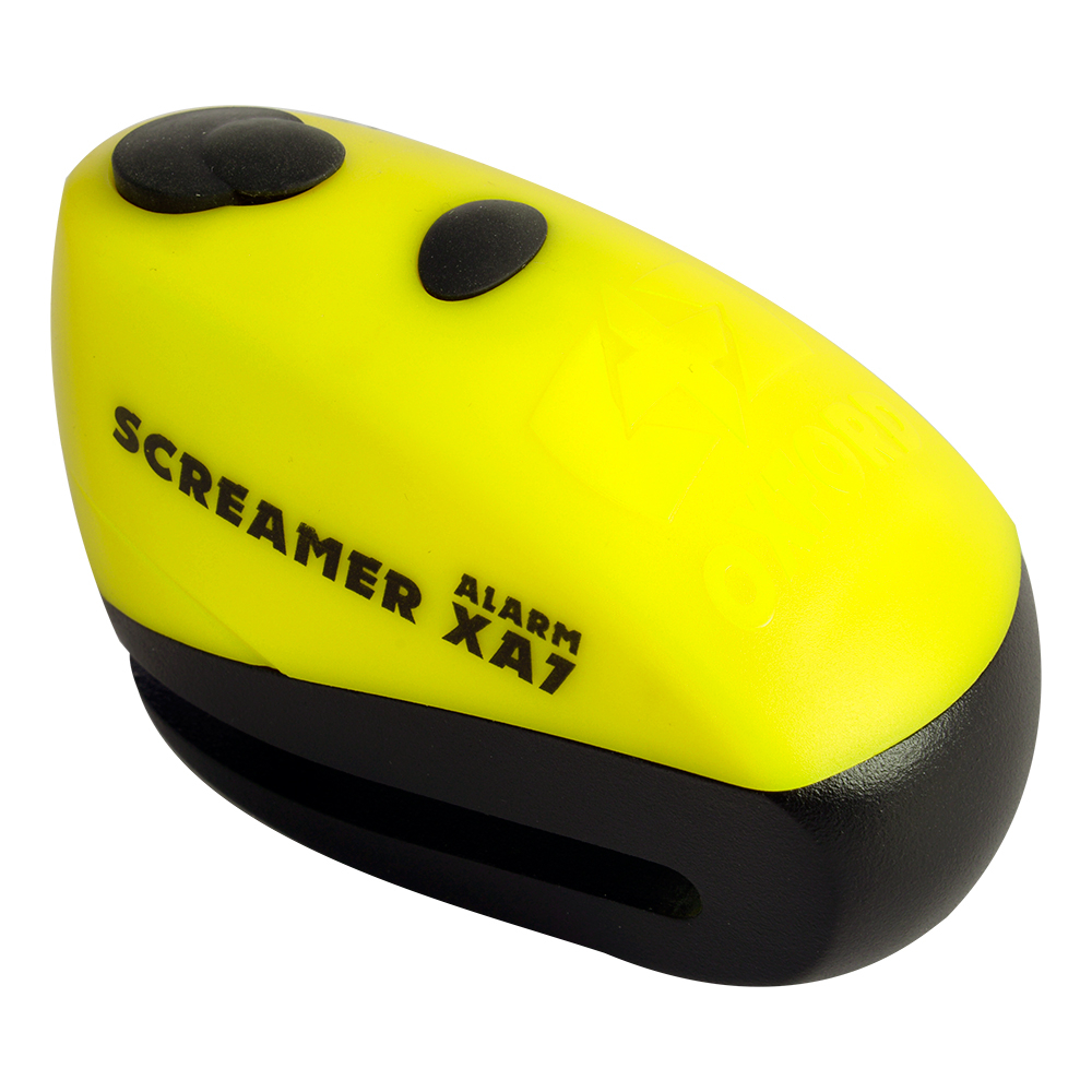 LK280 Oxford Screamer XA7 Alarm Disc Lock Yellow/Matt Black 