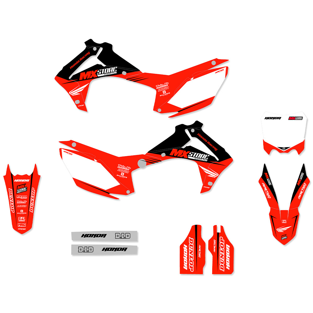 450 Crf 09-12 Racetech Kit Plastique Complet Rtech Compatible Honda 250 Crf 10-13 White Blanc 
