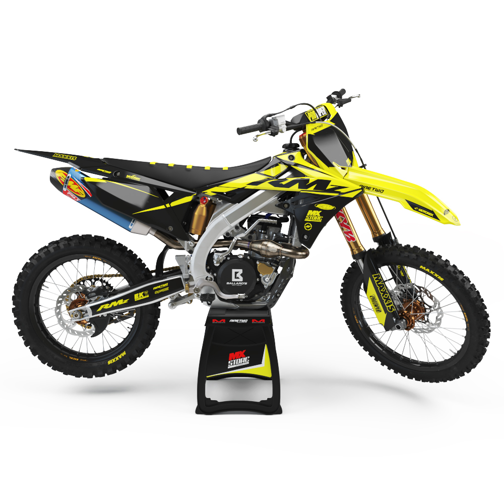 Ninetwo Decals Suzuki RMZ250 07-09 Yellow Black w/ Black BGS Graphics Kit  at MXstore