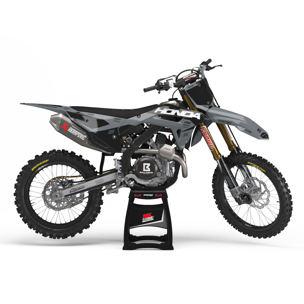 Ninetwo Decals Honda CRF450R 02-04 Grey w/ Black BGS Graphics Kit