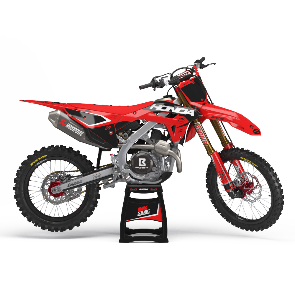 Ninetwo Decals Honda CRF450R 02-04 Red w/ Black BGS Graphics Kit