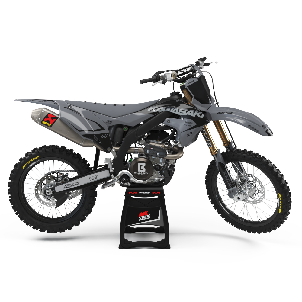 Ninetwo Decals Kawasaki KLX110 10-25 Grey w/ Black BGS Graphics