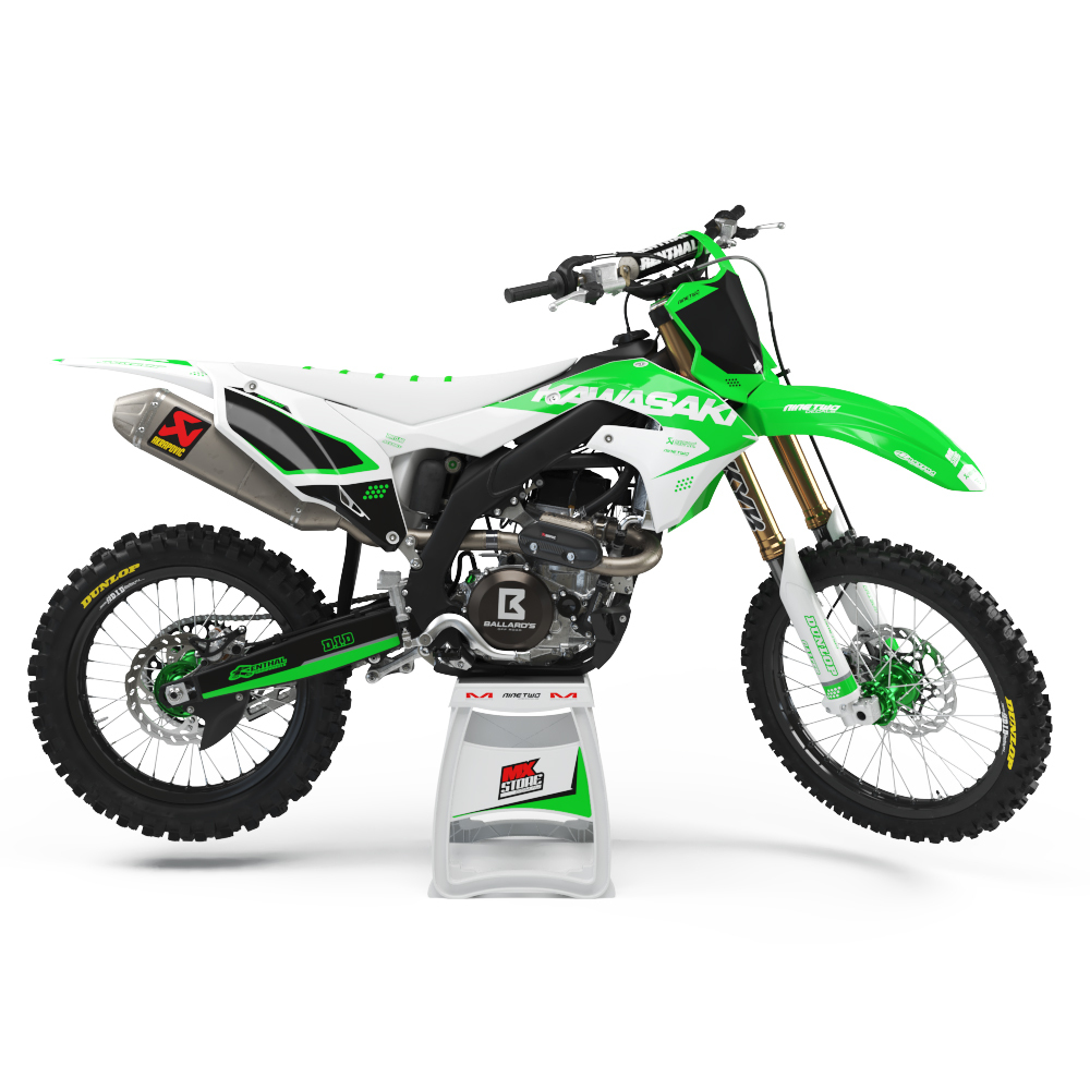 Ninetwo Decals Kawasaki KLX140 08-17 Green White w/ Black BGS