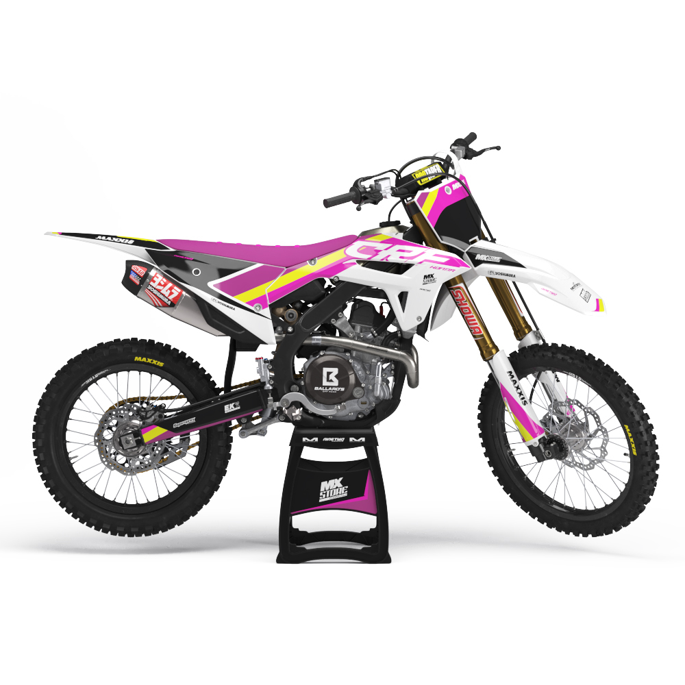 Ninetwo Decals Honda CRF70 04-14 Pink w/ White Graphics Kit at MXstore