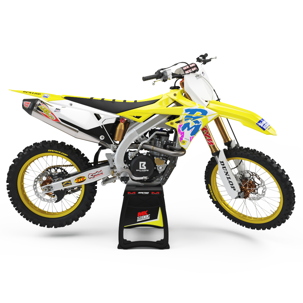 Ninetwo Decals Suzuki RMX450Z 10-19 Retro92 w/ White BGS Graphics Kit at MXstore