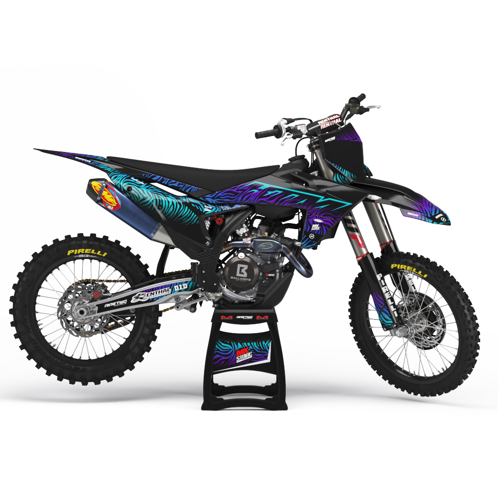 Ninetwo Decals KTM 125-250SX/SXF 09-10 Black Zebra Graphics Kit at