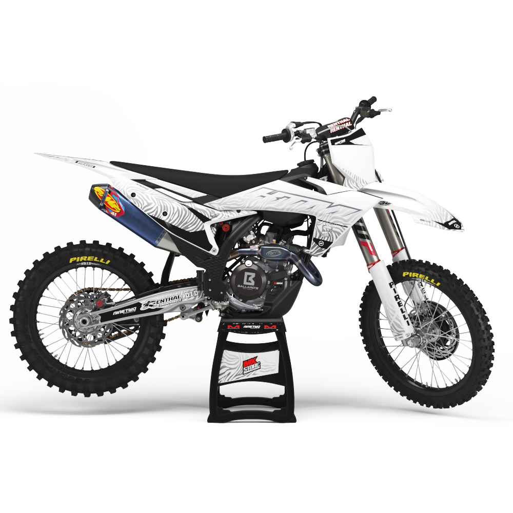 Ninetwo Decals KTM 125-450SX/SXF 16-18 White Zebra Graphics Kit at