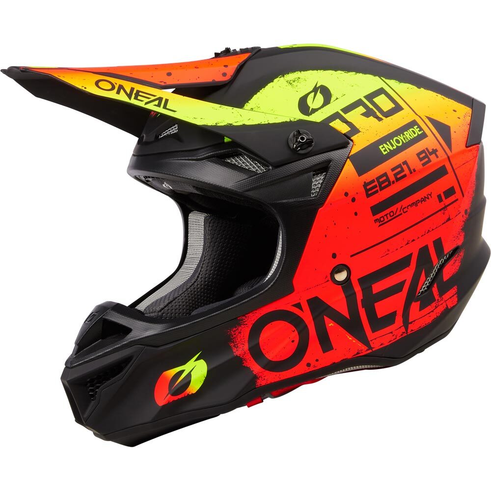 Oneal 2024 5 Series Scarz Black Red Yellow Helmet at MXstore