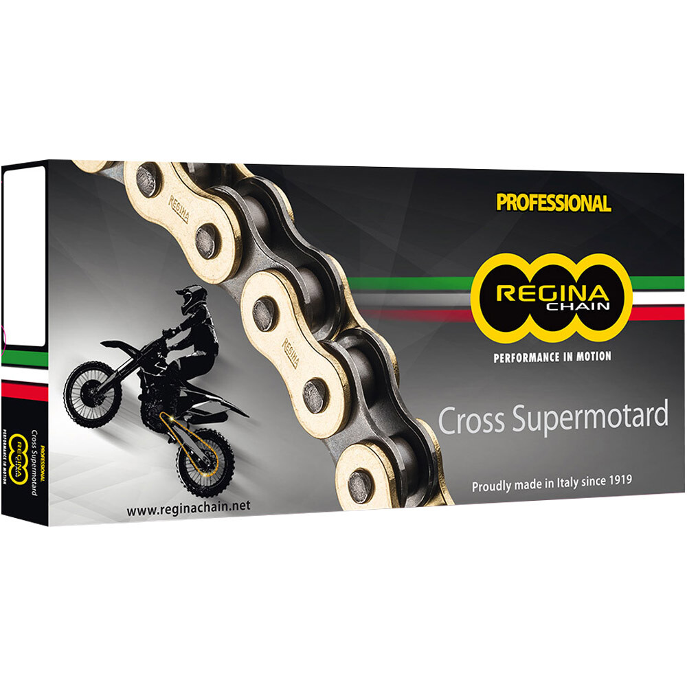 Regina Chain 520 RH2 Cross Supermotard Series 120L Gold Chain at