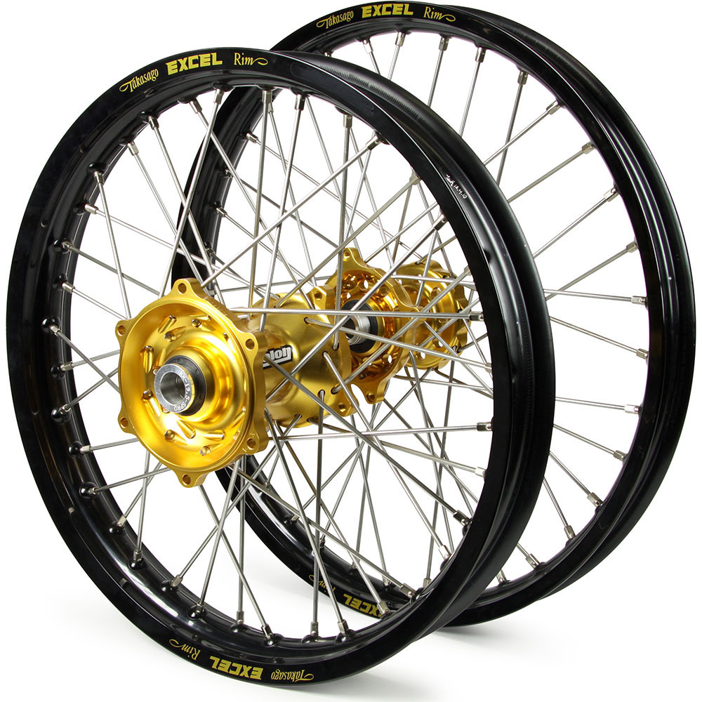 Talon Honda CR/CRF Black/Gold Excel Wheel Set at MXstore