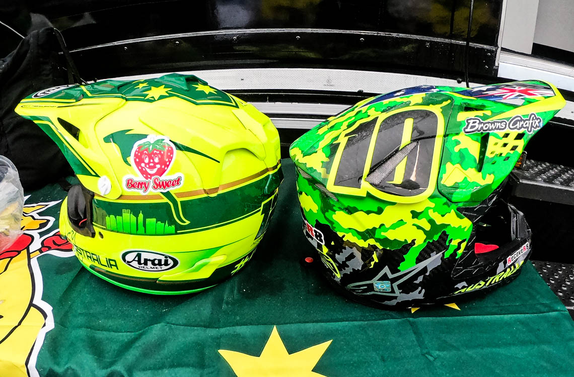 Team Australia Ferris Duffy Helmets