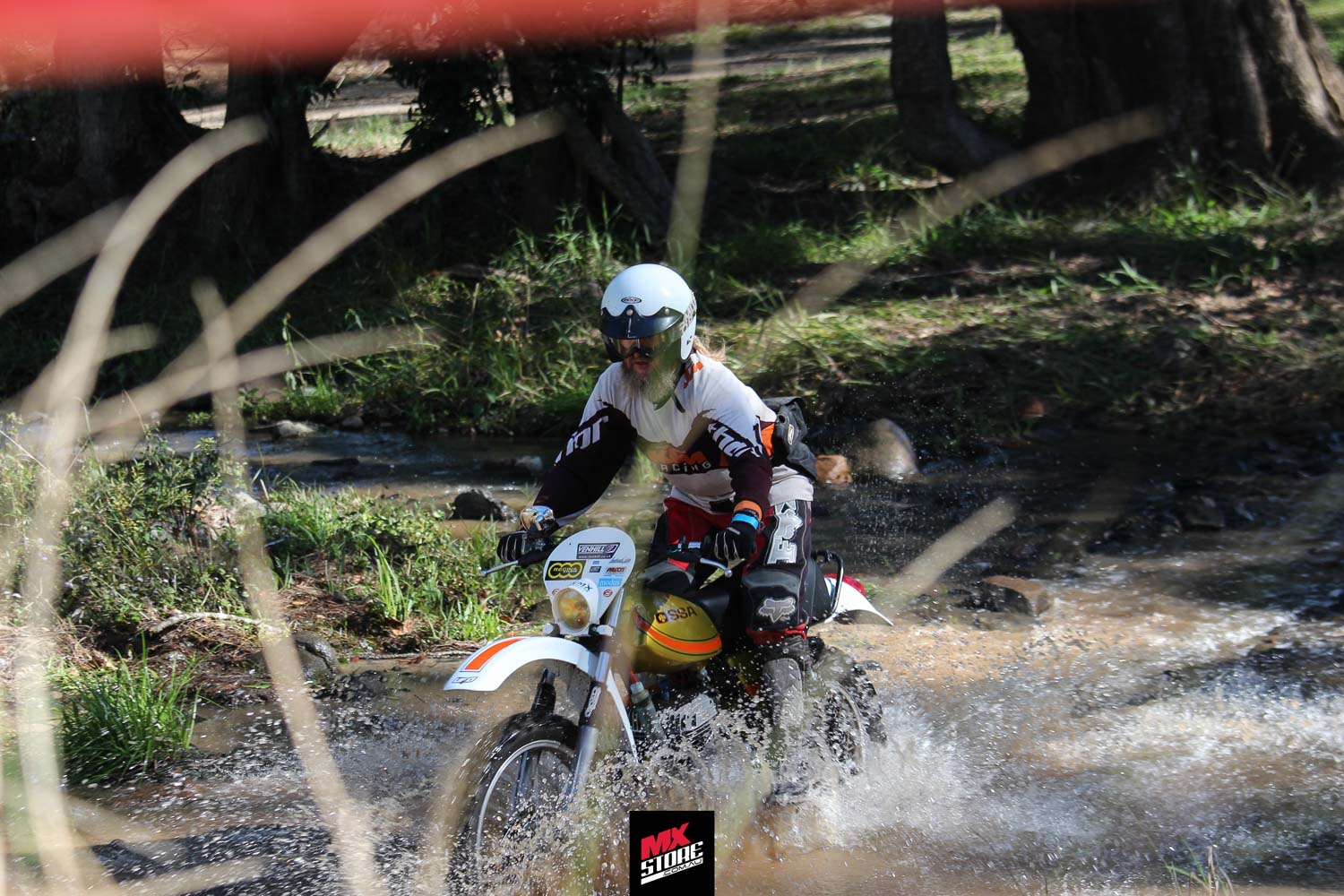 Ossa crossing one of the enduro trail creeks