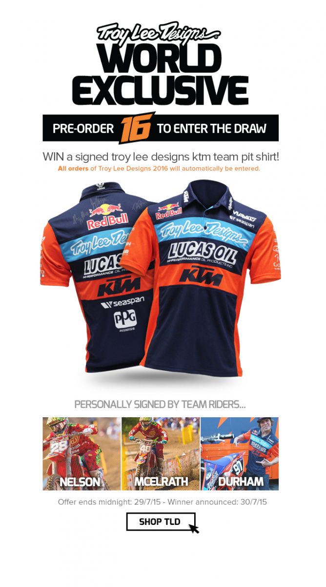 Pre-Order ANY 2016 Troy Lee Designs Product to WIN a Signed Jersey
