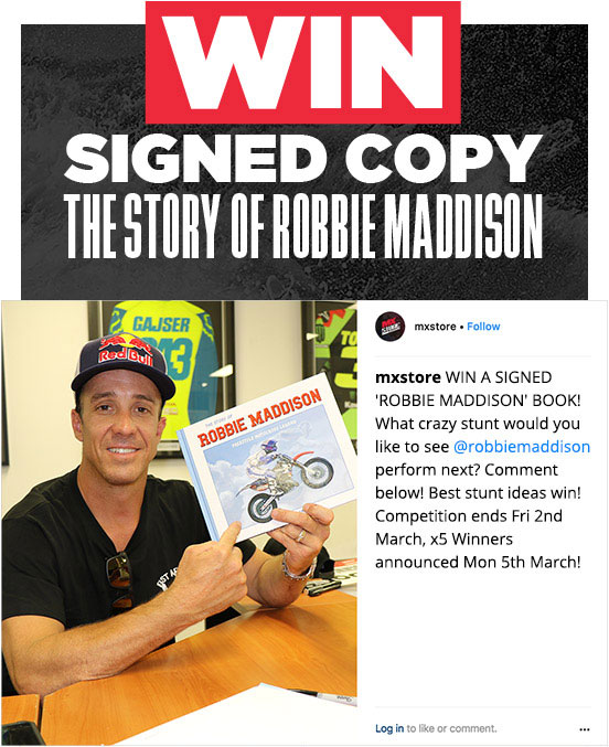 Win a sign Robbie Maddison book
