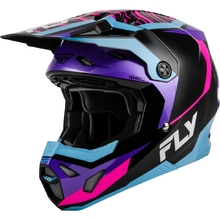 Fly Racing 2027 Formula CP Charge Black/Purple/Pink/Blue Kids Helmet