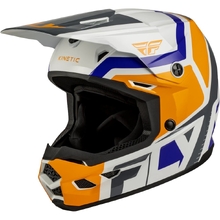 Fly Racing 2027 Kinetic Scrap White/Orange/Blue/Grey Kids Helmet