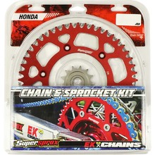 Supersprox Honda CRF250R 04-17 EK Chain and Red Alloy Sprocket Kit