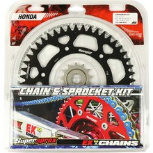 Supersprox Honda CRF450R 04-16 EK Chain and Black Alloy Sprocket Kit