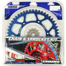 Supersprox Yamaha YZ125 YZ250F 05-27 EK Chain and Blue Alloy Sprocket Kit