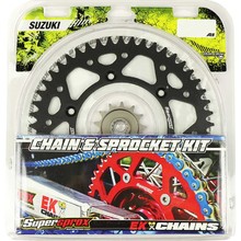 Supersprox Suzuki RMZ450 13-27 EK Chain and Black Alloy Sprocket Kit