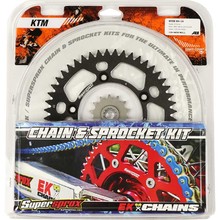 Supersprox KTM 65 SX 04-25 EK Chain and Black Alloy Sprocket Kit