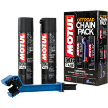 Motul Off Road Chain Lube/Cleaner/Brush 3 Pack
