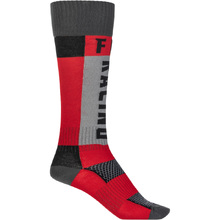 Fly Racing MX Thick Red/Grey Kids Riding Socks
