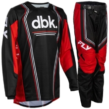 Fly Racing 2027 Kinetic SE DBK Black/Red/White Kids Gear Set