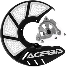 Acerbis Kawasaki KX250F 21-24 KX450F 19-23 Black/White X-Brake 2.0 Front Disc Cover & Black Mount Kit
