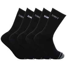 Unit Bamboo Black Crew Socks - 5 Pack