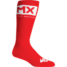 Thor Solid Red/White Moto Socks