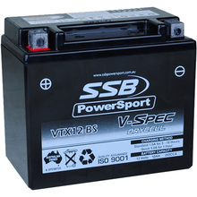 SSB Powersport VTX12-BS 12V V-Spec High Performance AGM Battery