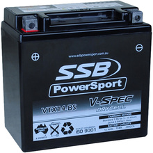 SSB Powersport VTX14-BS 12V V-Spec High Performance AGM Battery