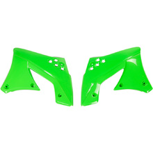 UFO Kawasaki KX250F 09-12 Green Radiator Shrouds