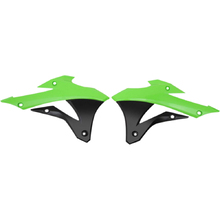 UFO Kawasaki KX85 14-21 OEM Green/Black Radiator Shrouds