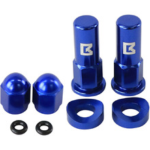 Ballards Blue Rim Lock Nuts & Valve Caps