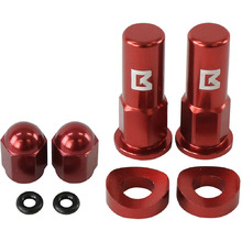 Ballards Red Rim Lock Nuts & Valve Caps