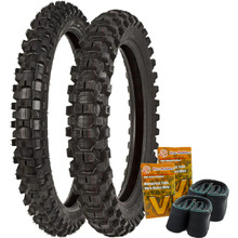 Pirelli Extra X 110/90-19 Rear 80/100-21 Front Mid Tyre/Tube Set