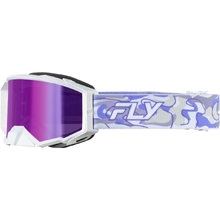 Fly Racing Zone Pro Swirl White/Purple Purple Mirror/Smoke Goggles
