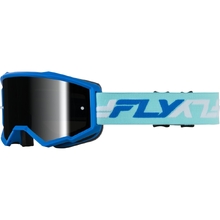 Fly Racing Zone Blue/White Black Mirror/Smoke Goggles