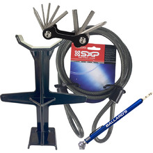 Ballards Fork Support/Security Cable/Tyre Gauge/Multi Tool Bundle